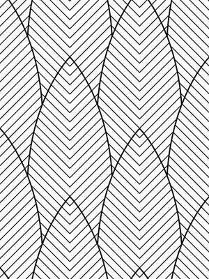 Black White Herringbone Stripes Peel and Stick Wallpaper