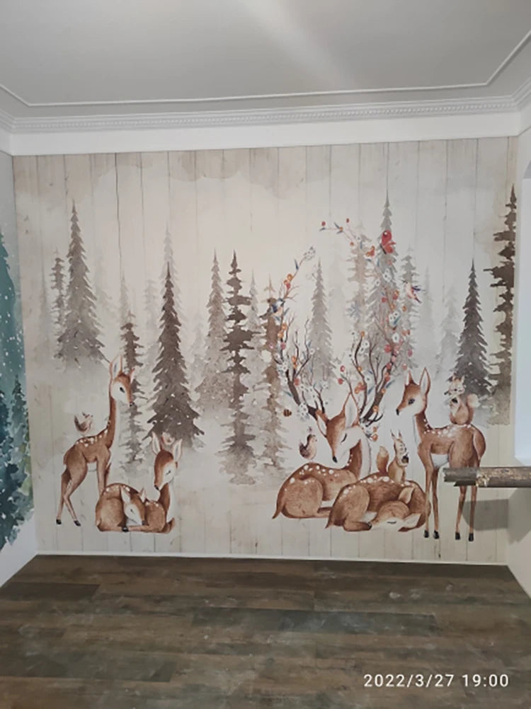 Enchanting Deer Forest Kids Room Wall Mural Wallpaper
