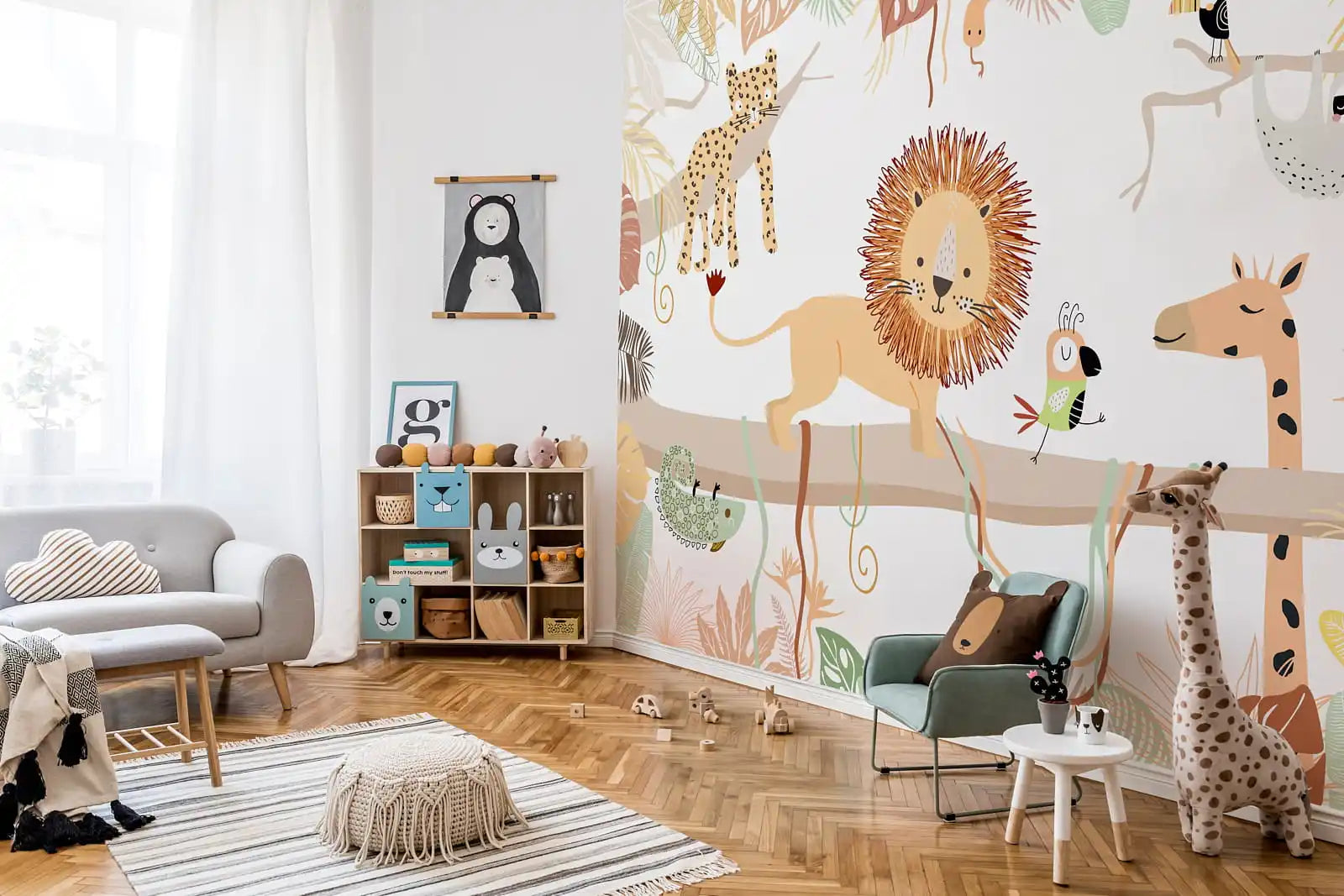 Funny Cartoon Animal Friends Wallpaper Mural