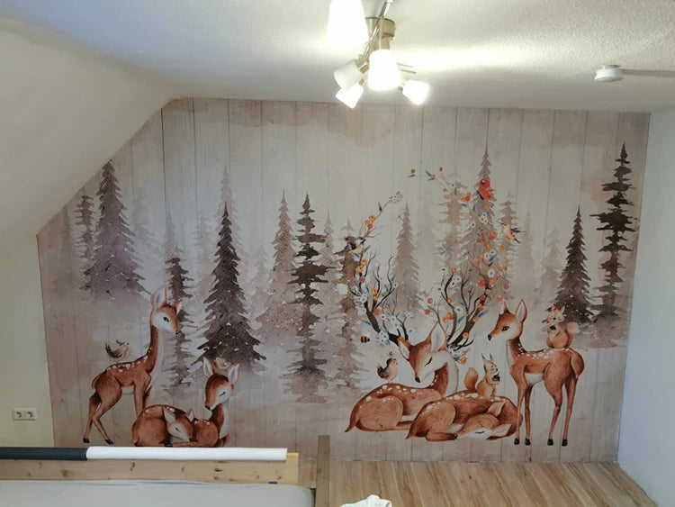 Enchanting Deer Forest Kids Room Wall Mural Wallpaper
