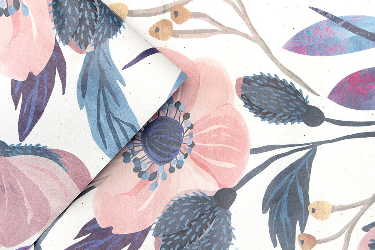 Charming Pink Flowers Peel And Stick Wallpaper