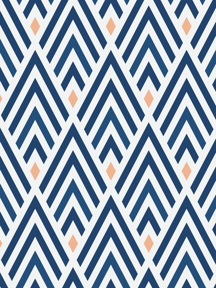 Black White Herringbone Stripes Peel and Stick Wallpaper