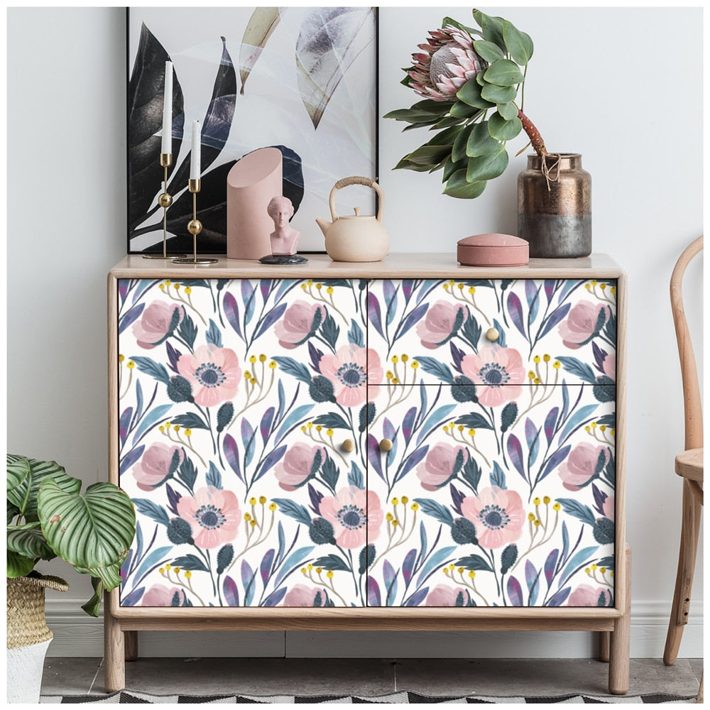 Charming Pink Flowers Peel And Stick Wallpaper