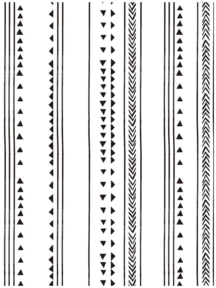 Black White Herringbone Stripes Peel and Stick Wallpaper