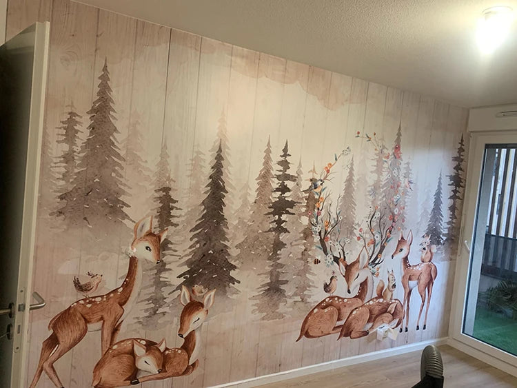 Enchanting Deer Forest Kids Room Wall Mural Wallpaper