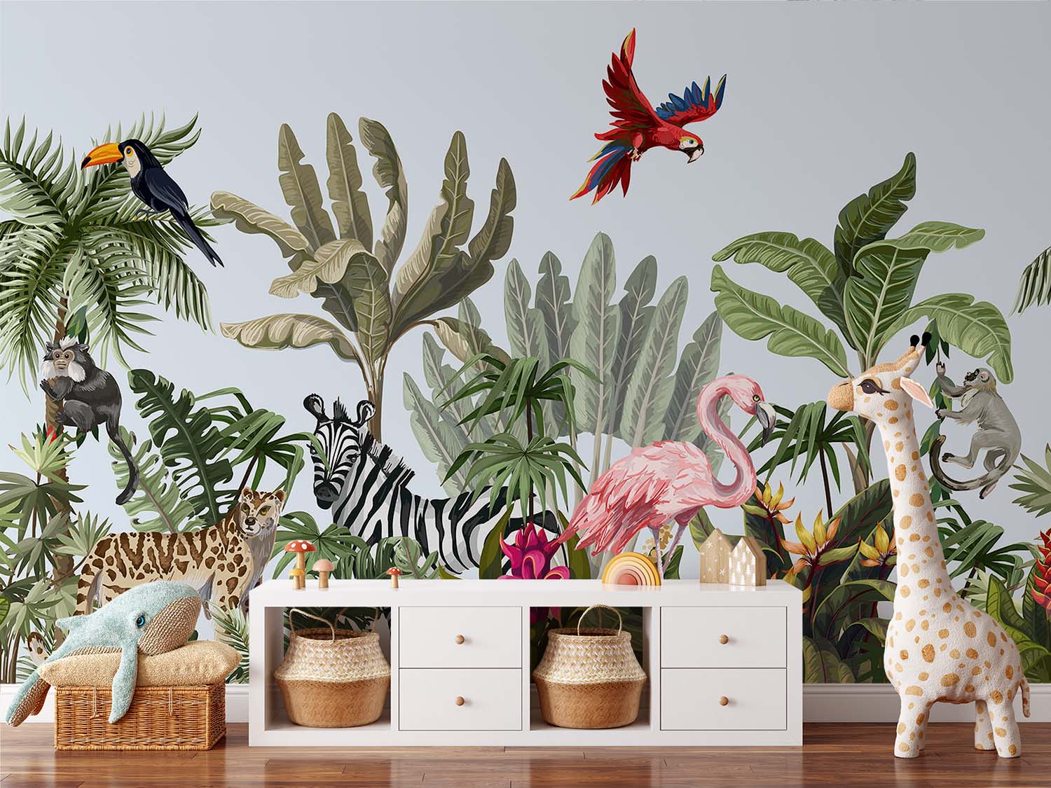 Majestic Safari & Jungle Animals Panoramic Wallpaper Mural