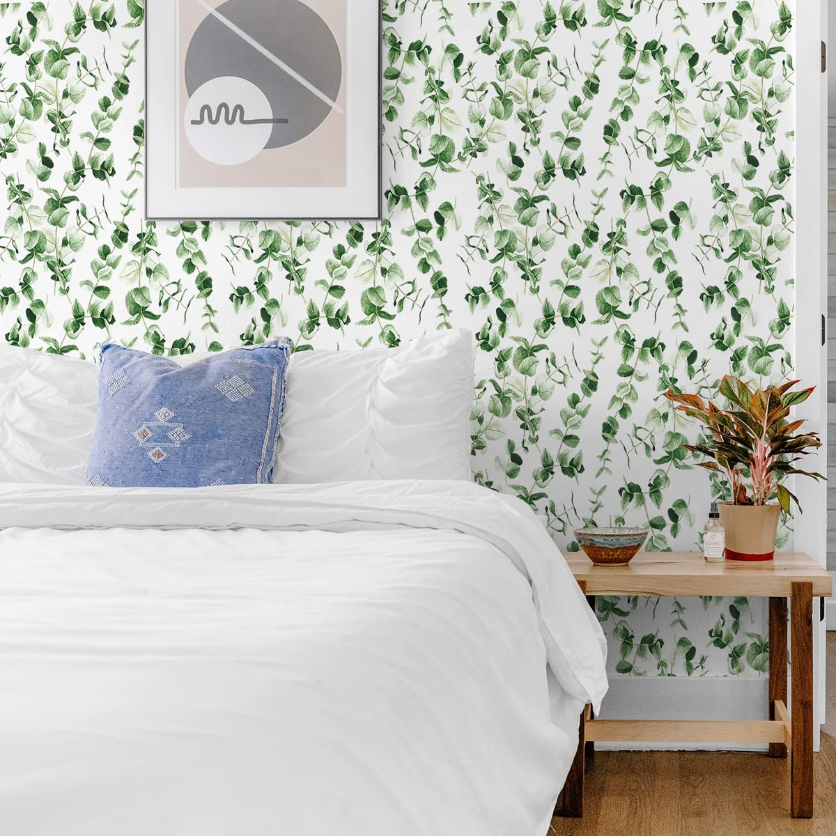 Nature Green Leaves Pattern Peel and Stick Wallpaper