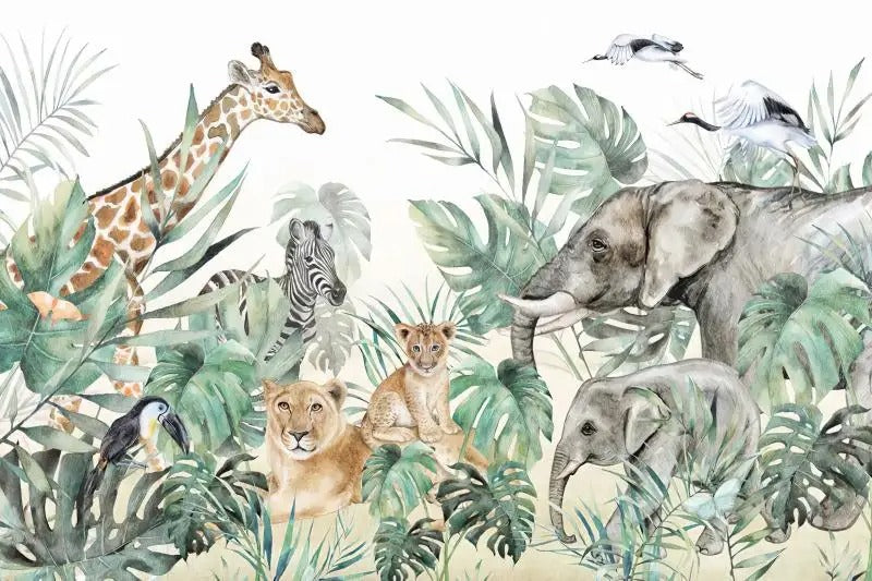 Safari Animals Nursery Wallpaper Mural Success