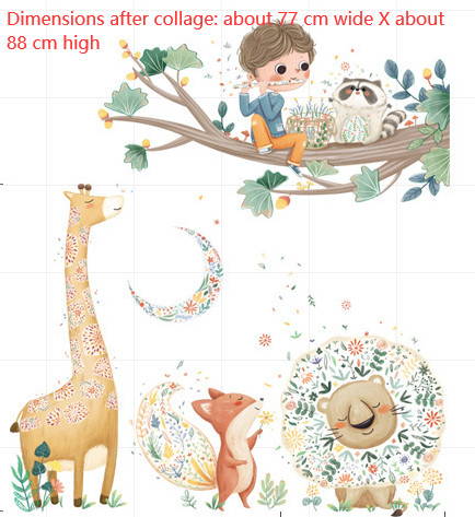 Cartoon Wall Decals Nordic Cute Giraffes