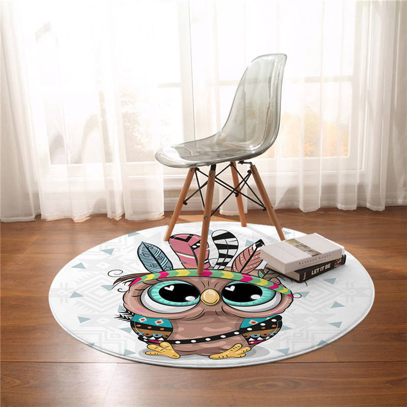 Round Nursery Rug Wild Animals
