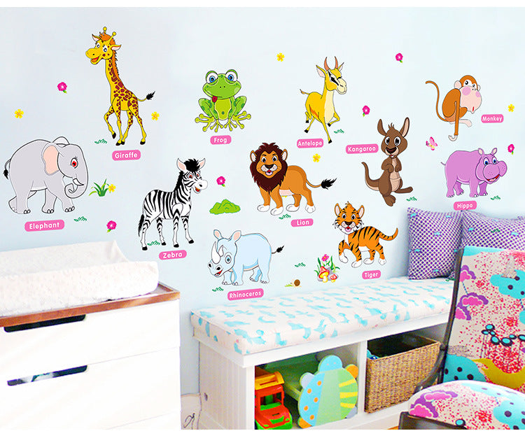 Cartoon Wall Decals Animal Early Education