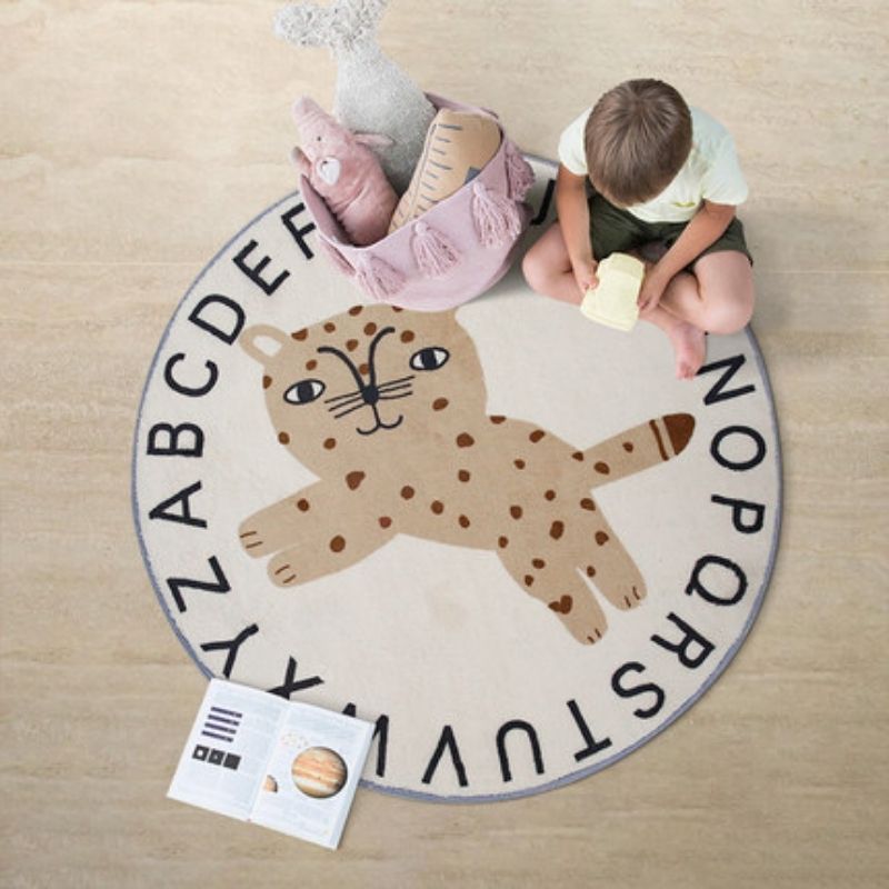 Round Rug ABC Alphabet Animals