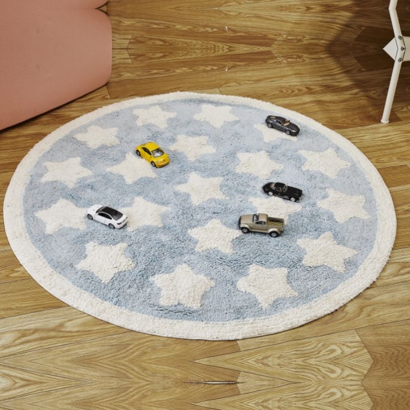 Nordic Area Round Rug Stars