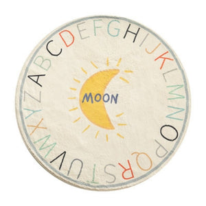 Round Rug ABC Alphabet Moon