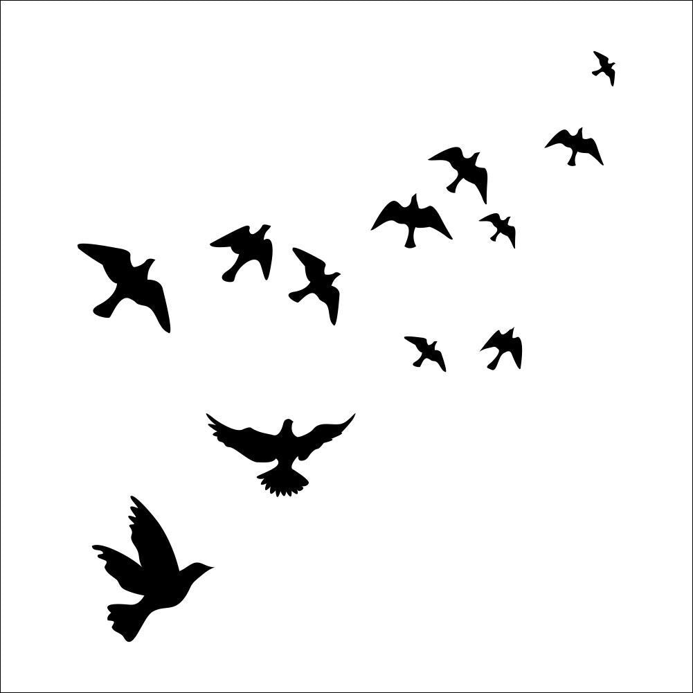 Cartoon Wall Decals Bird Flock