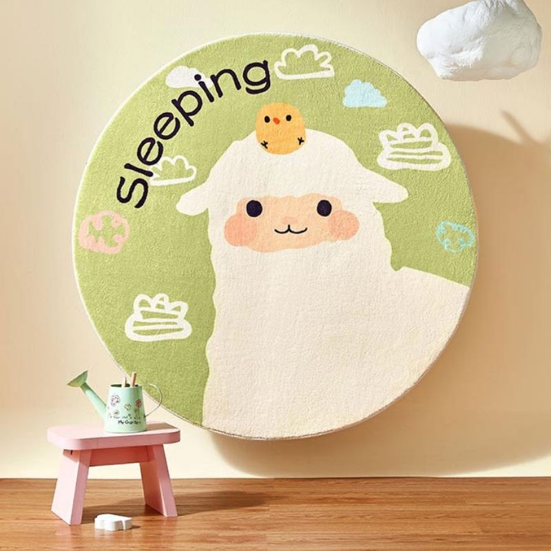 Round Area Rug Cute Animals