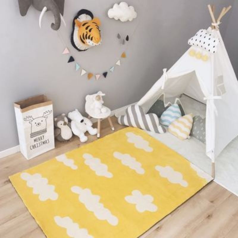 Nursery Soft Area Rug Clouds
