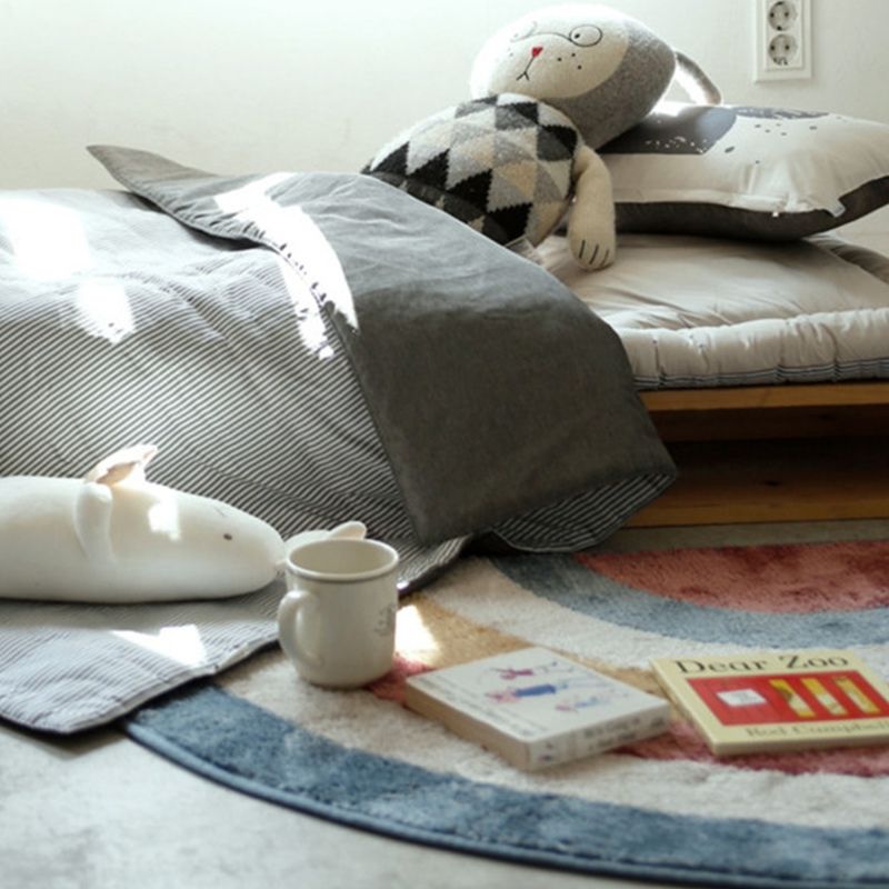 Soft Semicircle Area Rug Rainbow