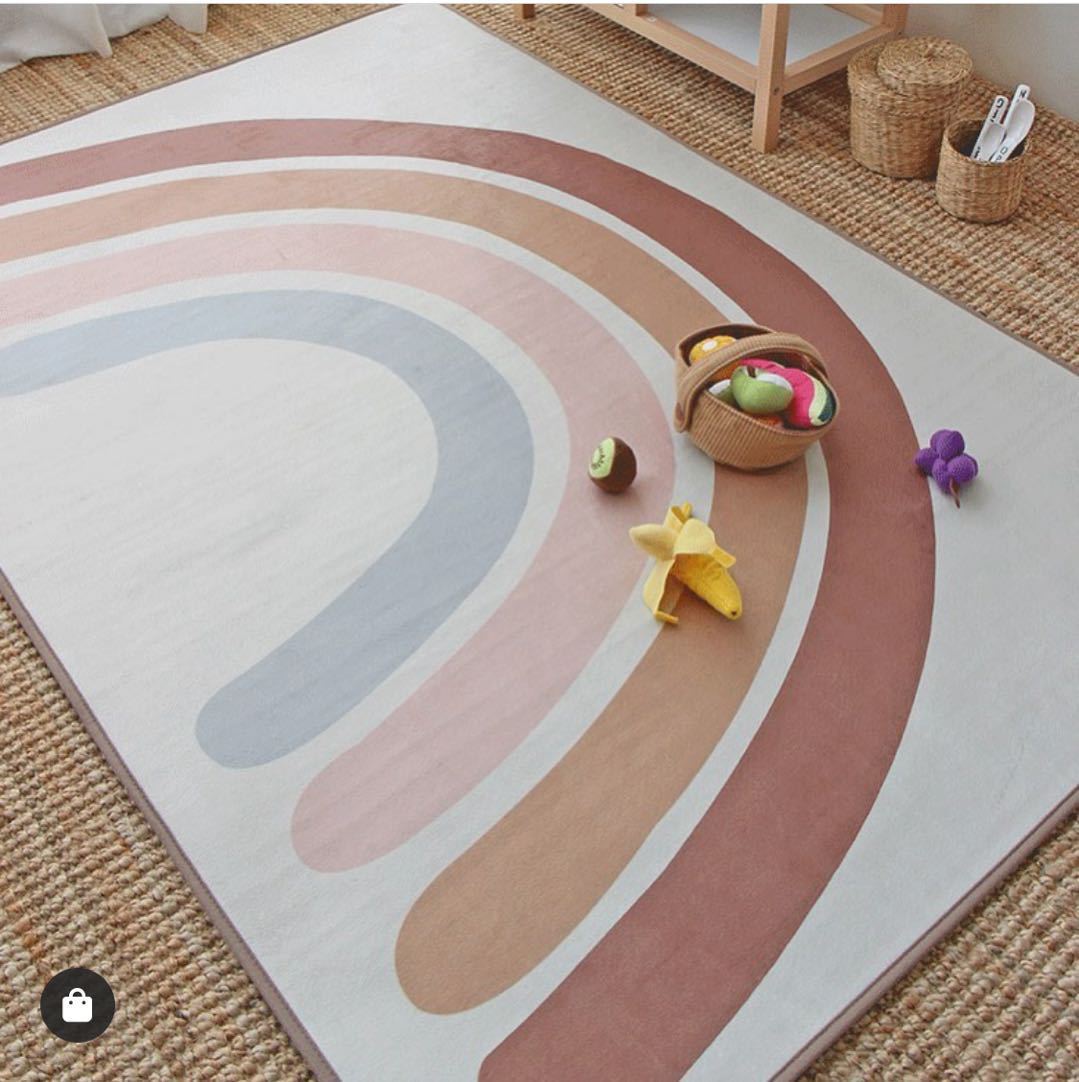 Nursery Soft Area Rug Nordic Rainbow