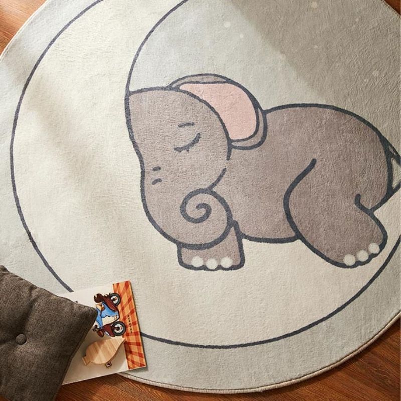 Round Area Rug Cute Animals