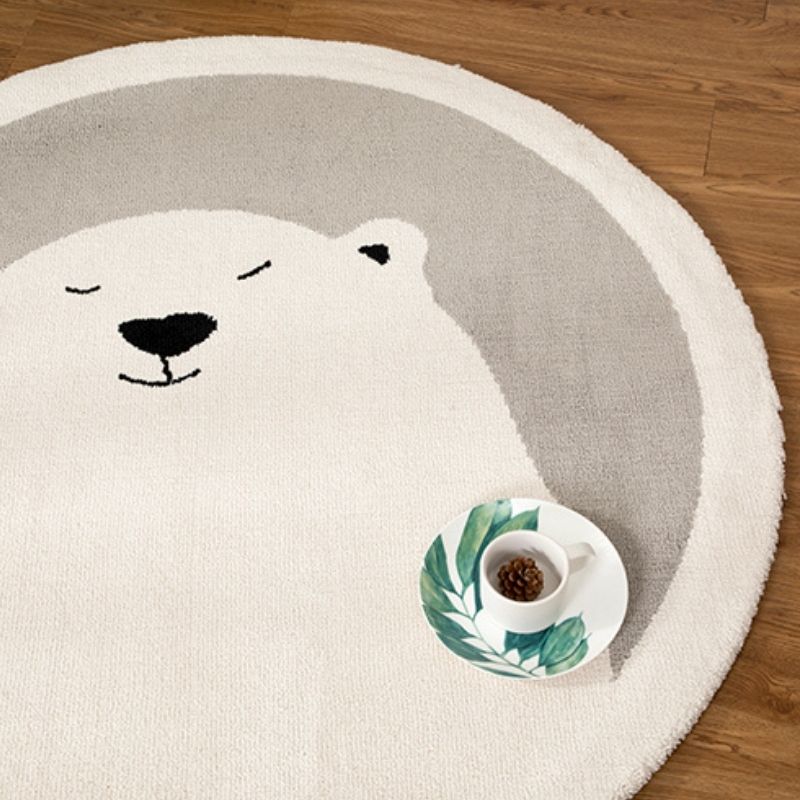 Nursery Round Area Rug Animal Portraits
