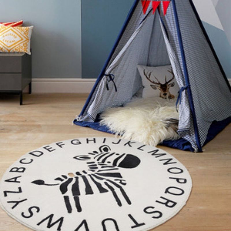Round Rug ABC Alphabet Animals