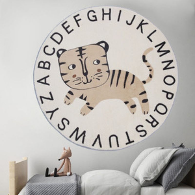 Round Rug ABC Alphabet Animals
