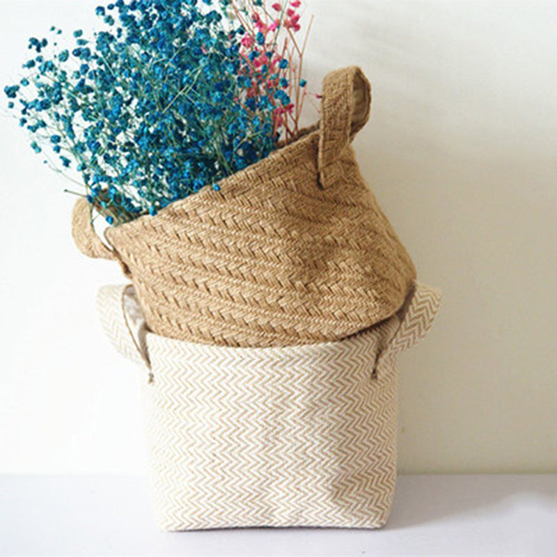 Woven Jute Storage Laundry Hamper