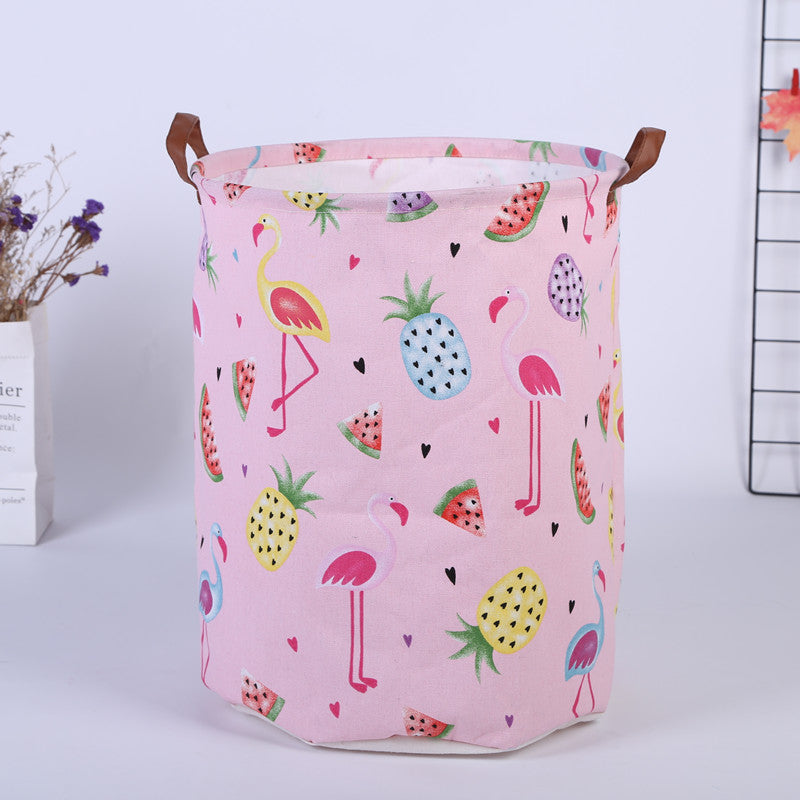 Storage Basket Laundry Hamper Fruit Flamingo