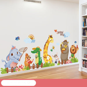 Cartoon Wall Decals Happy Animals