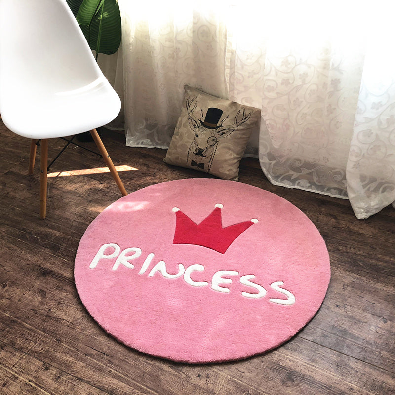 Cartoon Round Nursery Rug Princess