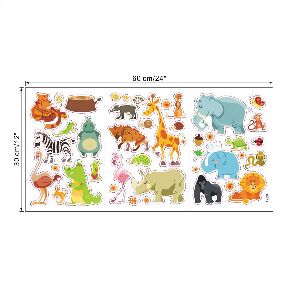 Cartoon Wall Decals Little Animal Friends