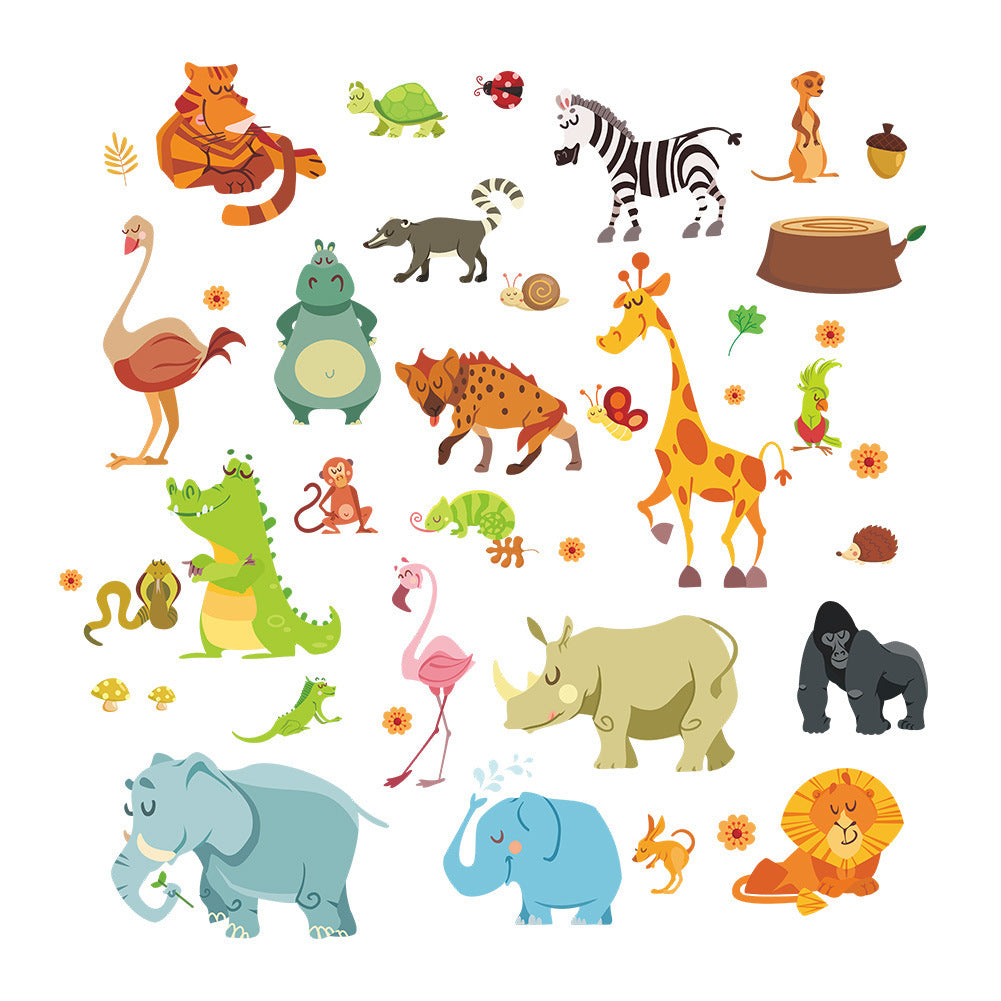 Cartoon Wall Decals Little Animal Friends