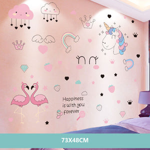 Cartoon Wall Decals Pink Nursery Designs