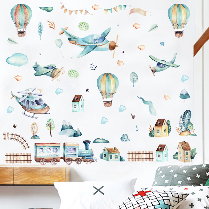 Pattern Wall Decals Hot Air Balloons and Planes