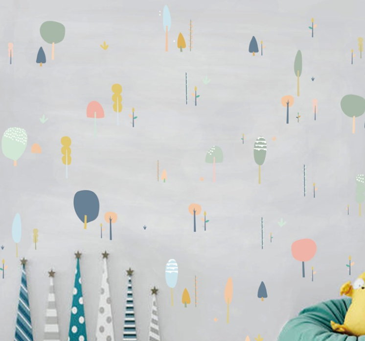 Pattern Wall Decals Colorful Trees
