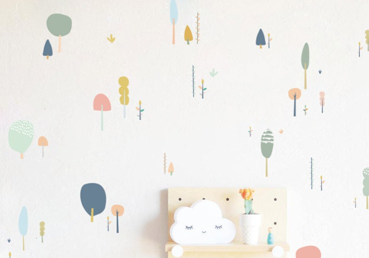 Pattern Wall Decals Colorful Trees