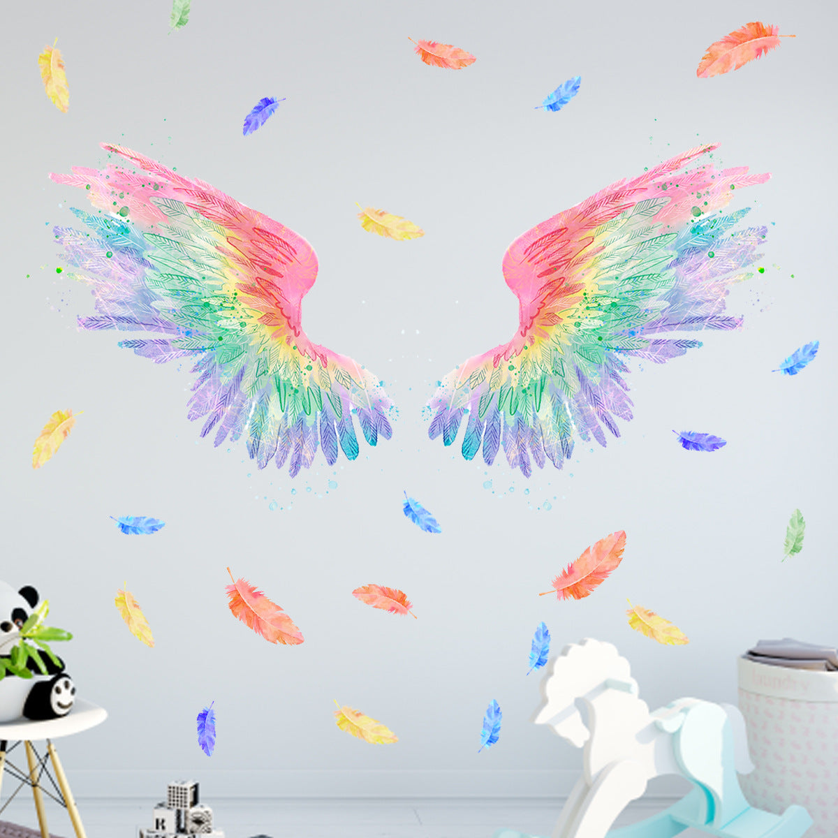 Cartoon Wall Decals Colorful Angel Wings