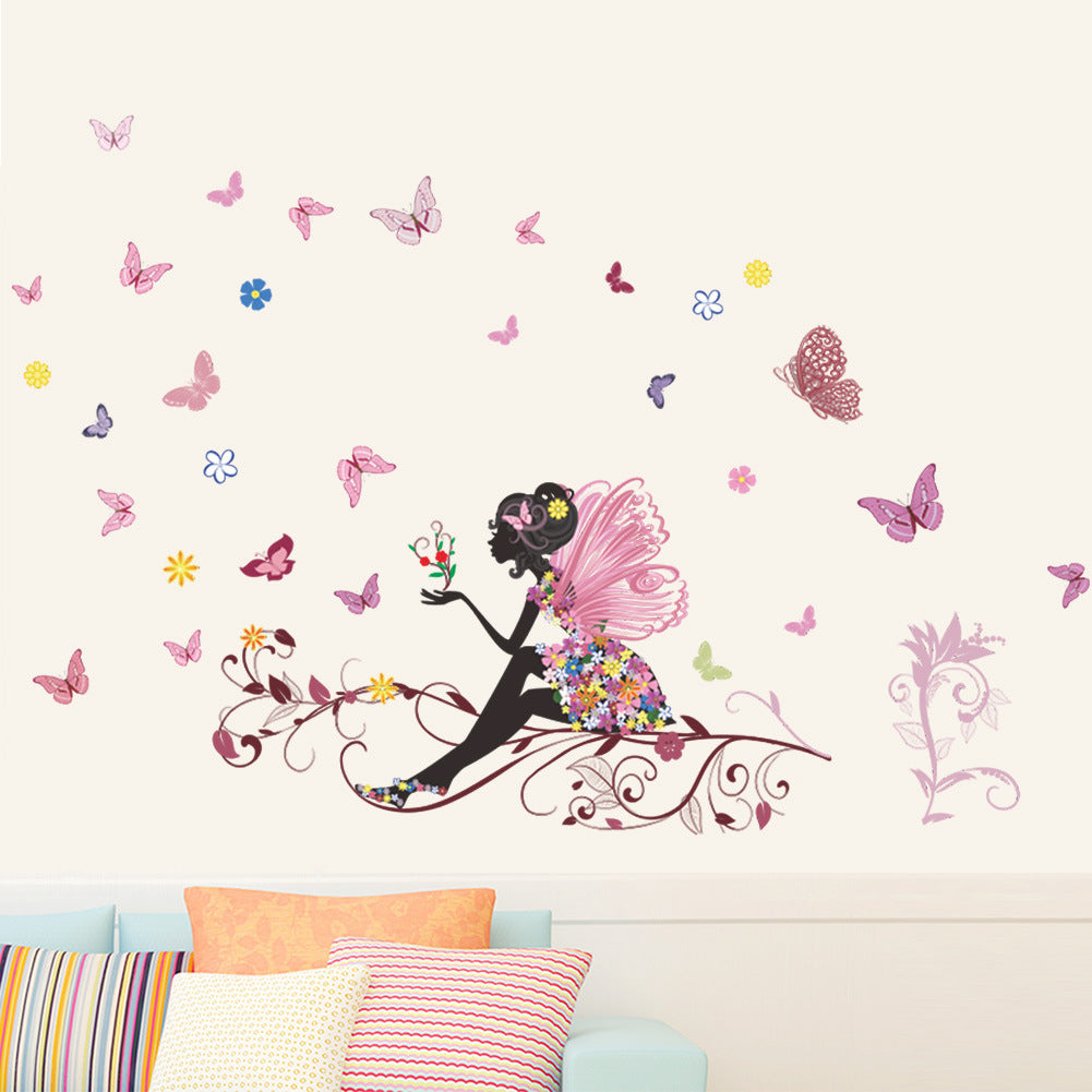 Cartoon Wall Decals Lady Butterfly