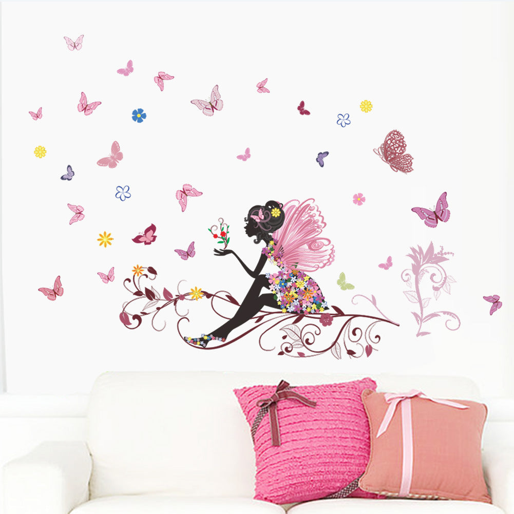 Cartoon Wall Decals Lady Butterfly