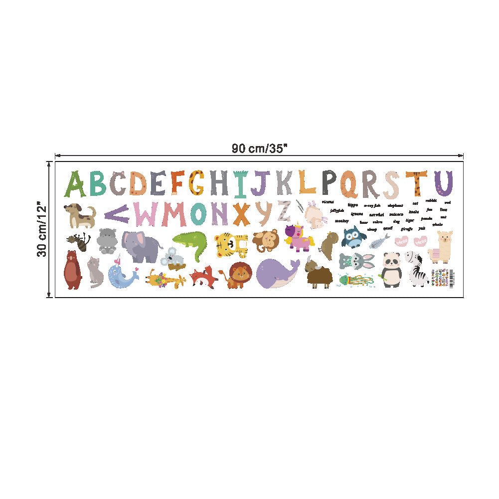 Cartoon Wall Decals Animal Alphabet