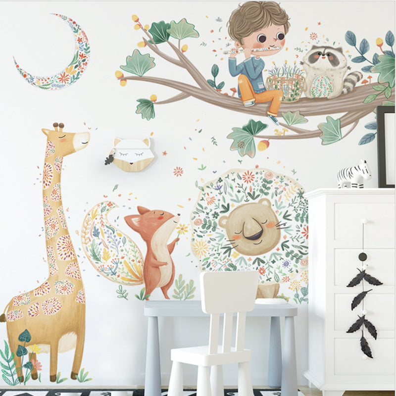 Cartoon Wall Decals Flute Animal Art