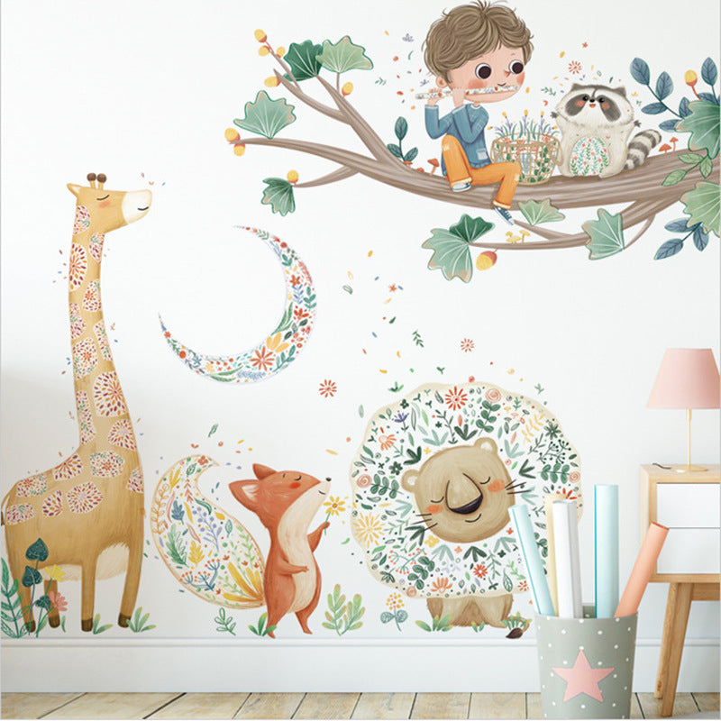 Cartoon Wall Decals Flute Animal Art
