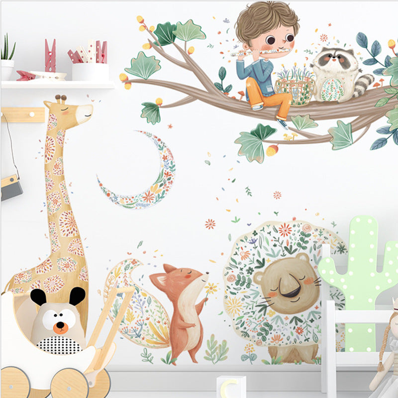 Cartoon Wall Decals Flute Animal Art
