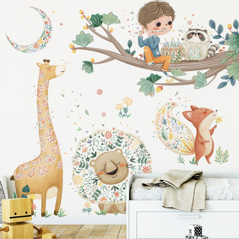 Cartoon Wall Decals Flute Animal Art