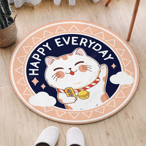 Cartoon Round Nursery Rug Funny Animals