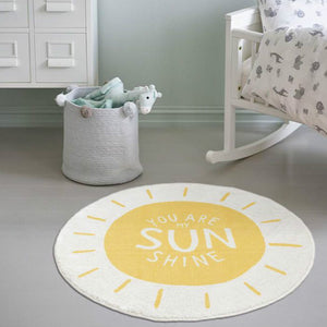 Cartoon Round Nursery Rug Sunshine