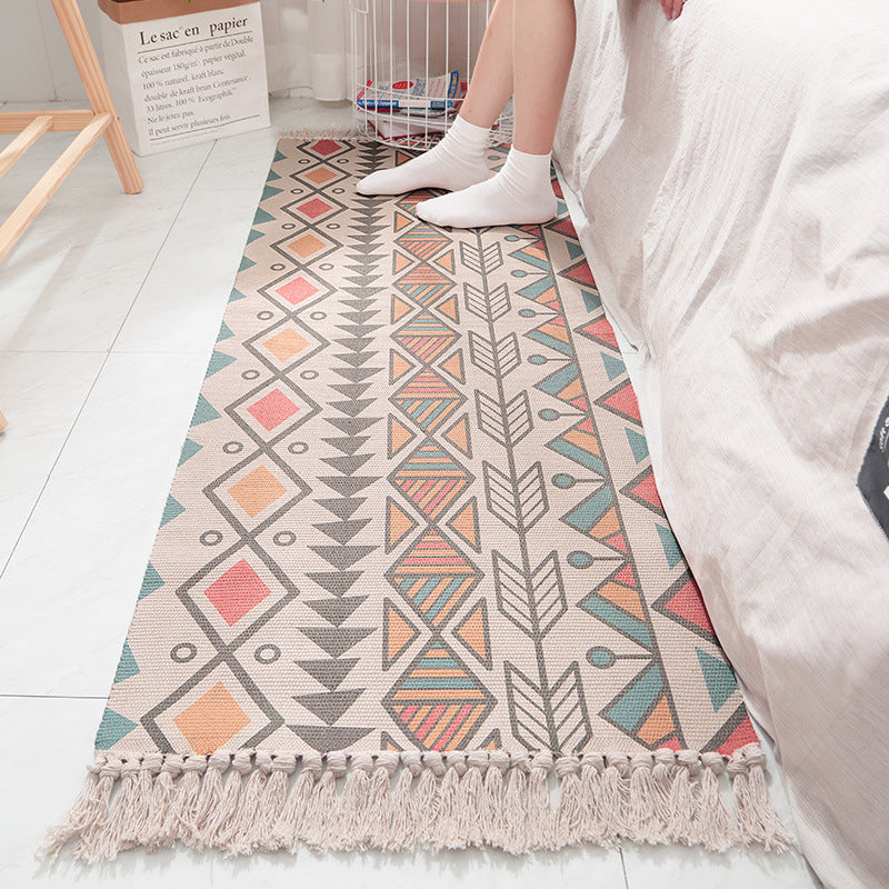 Fringed Cotton Long Rug