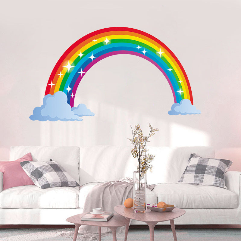 Cartoon Wall Decal Shiny Rainbow