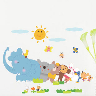 Cartoon Wall Decals Happy Animal Friends